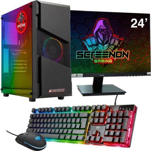 ScreenON - Gaming Set - X100126 - V1 (GamePC.X100126 + 24 Inch Monitor + Toetsenbord + Muis)